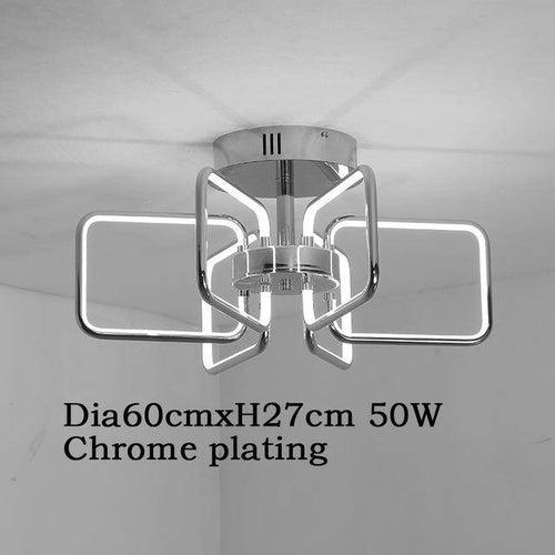 Plafonnier moderne rectangles chromé à LED