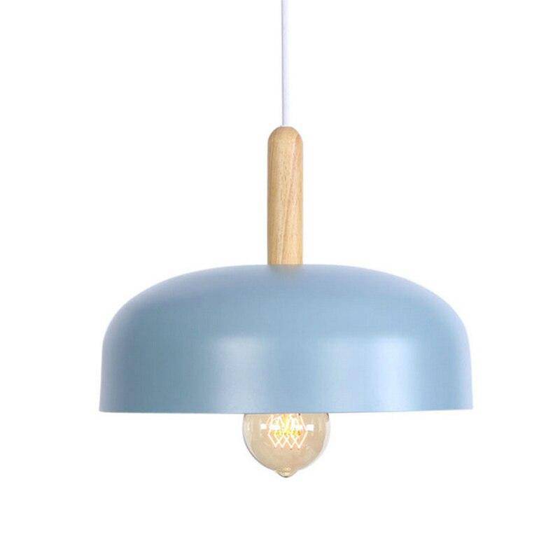 Suspension LED demi boule style industriel avec support en bos - vue 7 sur 7