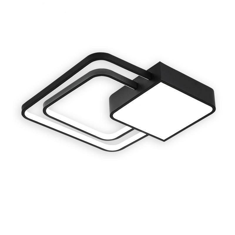 Plafonnier design LED carrés et arrondis noir et blanc Bwart