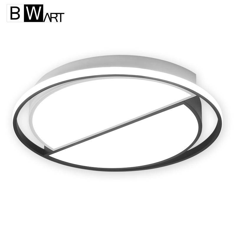 Plafonnier design LED rond encerclé noir et blanc Bwart