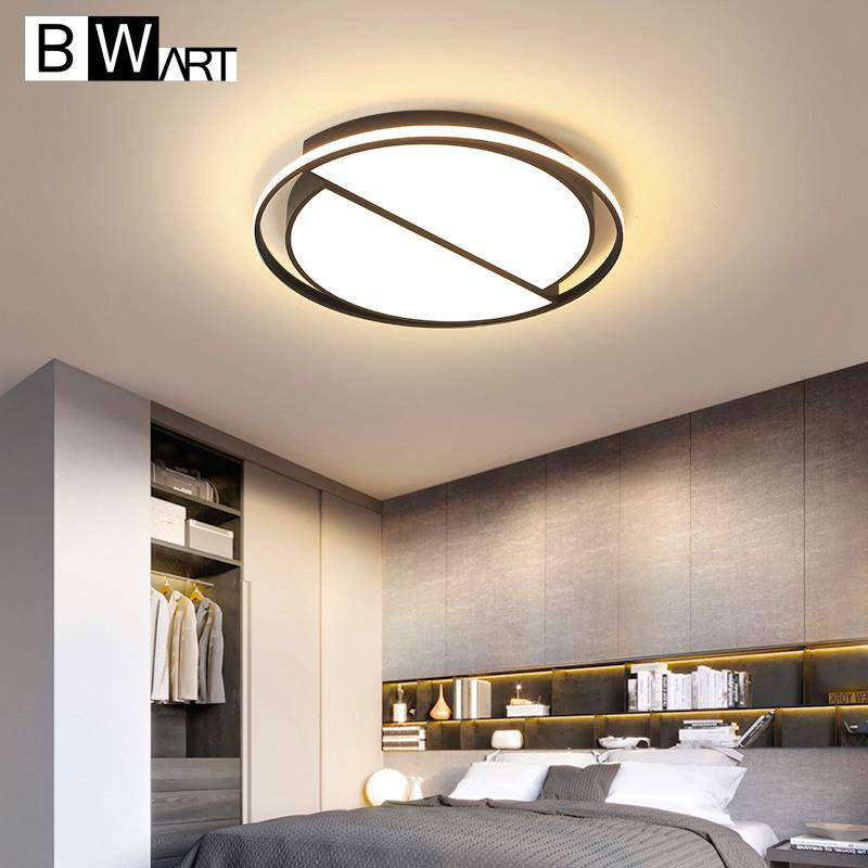 Plafonnier design LED rond encerclé noir et blanc Bwart