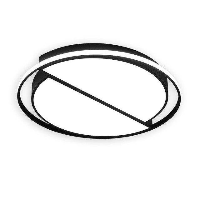 Plafonnier design LED rond encerclé noir et blanc Bwart