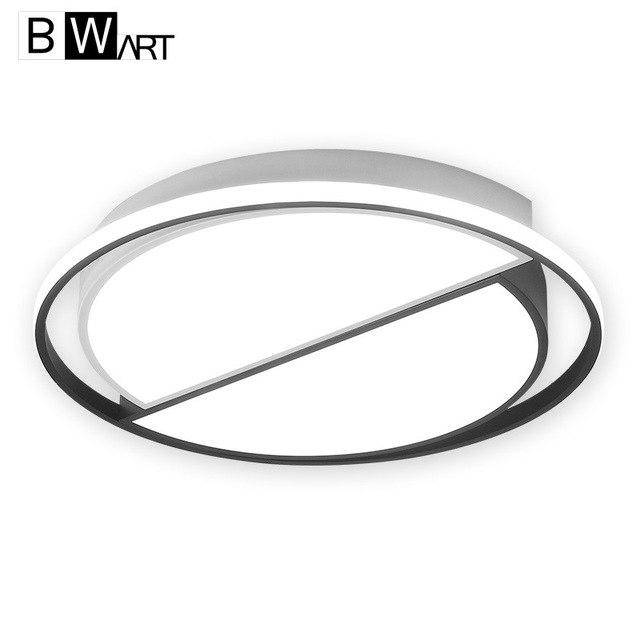 Plafonnier design LED rond encerclé noir et blanc Bwart