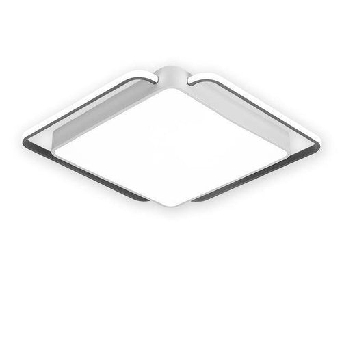 Plafonnier design LED carré et bords arrondis noir et blanc Bwart