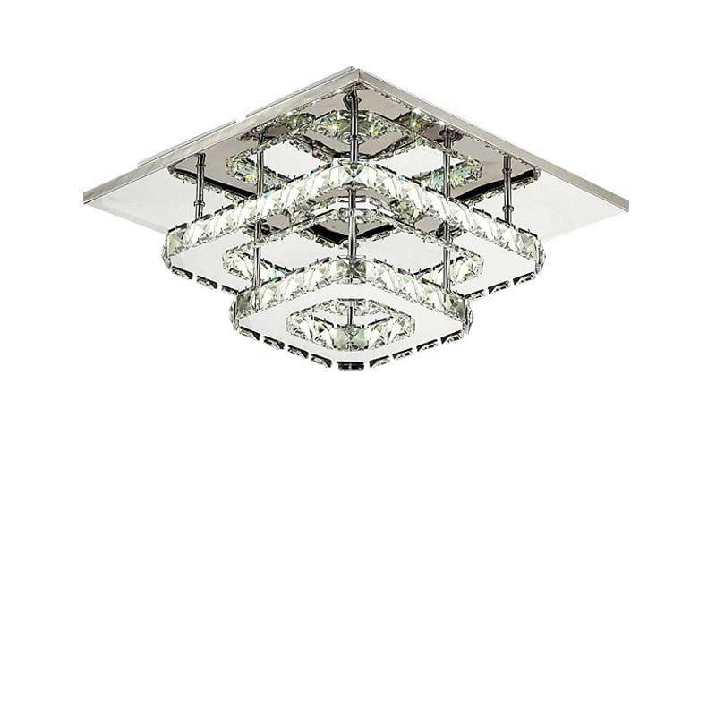 Plafonnier carré LED en cristal carré Hallway - vue 3 sur 5