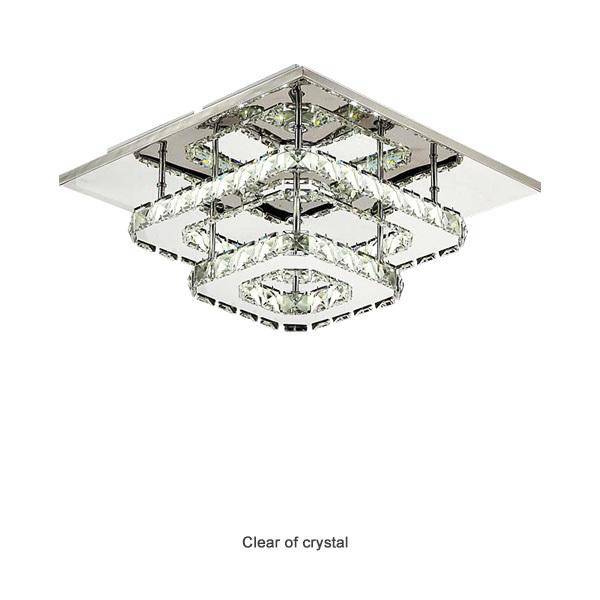 Plafonnier carré LED en cristal carré Hallway - vue 4 sur 5