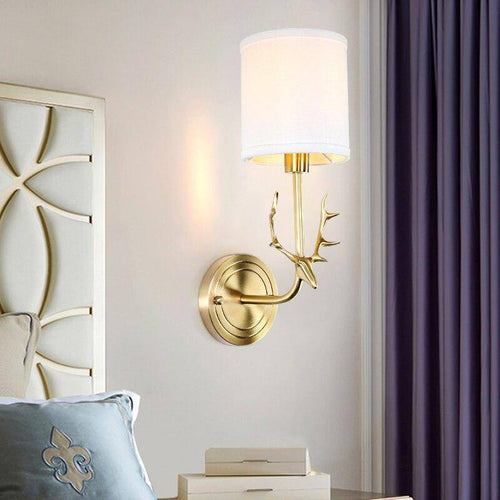 Design-Wandleuchte LED aus Metall mit Hirschmotiv in Gold - vue 3 sur 4