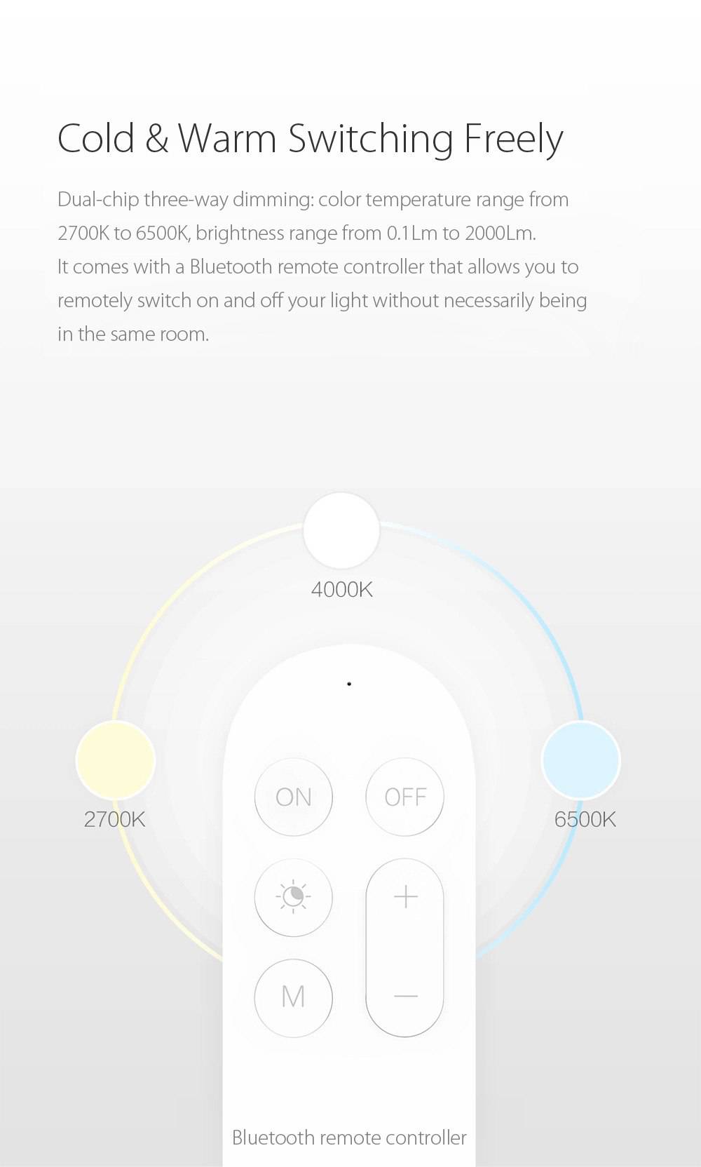 Plafonnier LED rond à télécommande bluetooth - vue 6 sur 6