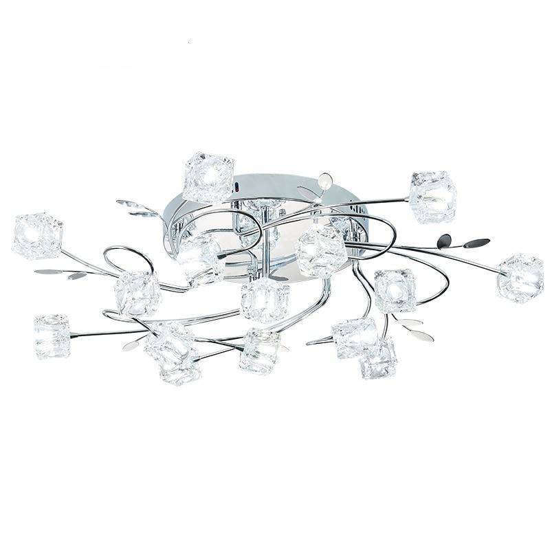 Plafonnier LED chromée avec cubes en verre - vue 4 sur 7