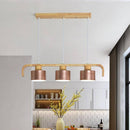 Moderne LED-Pendelleuchte aus Holz mit Lampenschirm (verschiedene Farben)