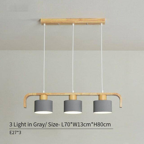Moderne LED-Pendelleuchte aus Holz mit Lampenschirm (verschiedene Farben) - vue 9 sur 15
