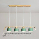 Moderne LED-Pendelleuchte aus Holz mit Lampenschirm (verschiedene Farben)