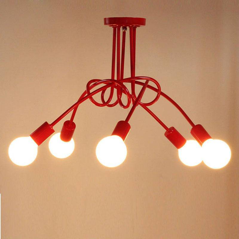 Plafonnier design LED en métal avec plusieurs points lumineux