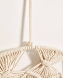 Miroir mural décoratif rond en tissu Macrame