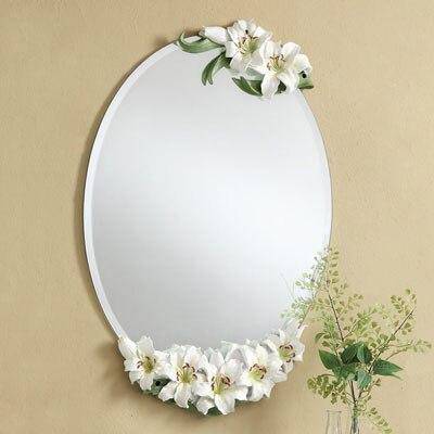 Miroir mural ovale à fleurs Lilies - vue 5 sur 6