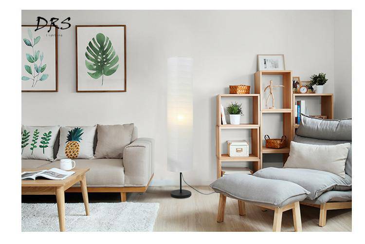 Lampadaire moderne avec abat-jour cylindrique en en papier Floor - vue 8 sur 8