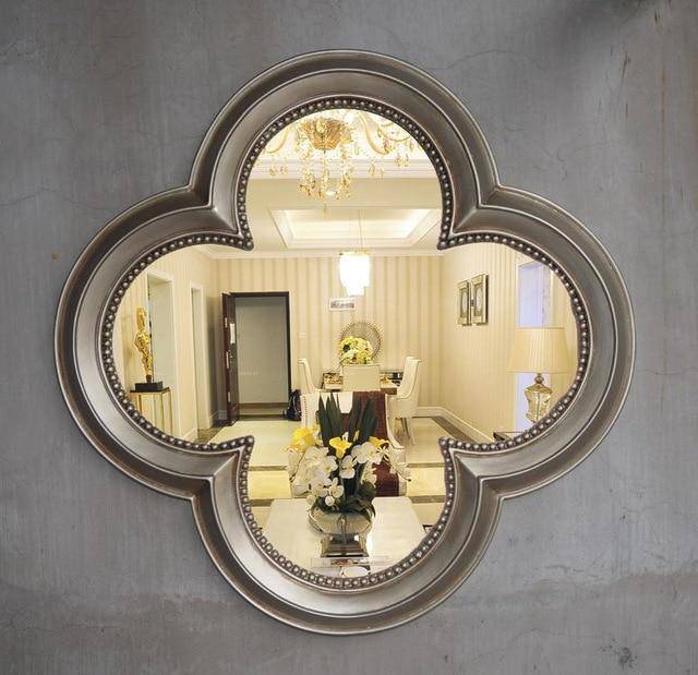 Miroir mural décoratif trèfle à 4 feuilles rétro - vue 13 sur 16