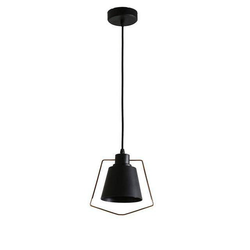 Suspension rustique avec base ronde en métal