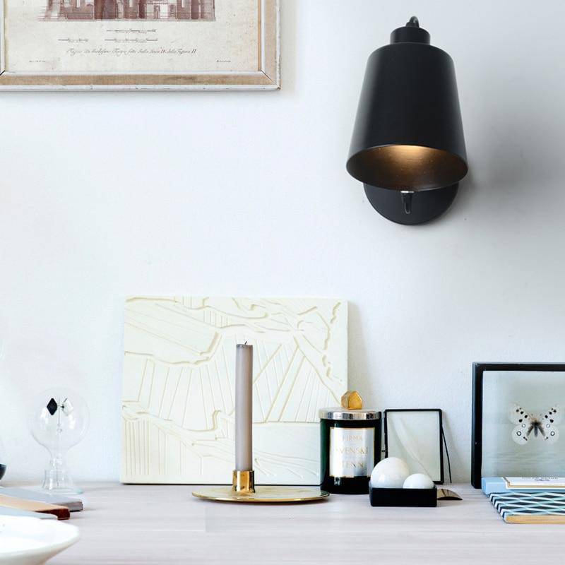 Industrielle LED-Wandleuchte mit Lampenschirm aus Metall im Loft-Design - vue 3 sur 6