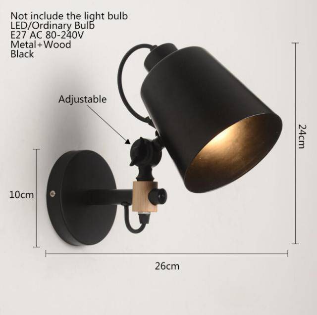 Industrielle LED-Wandleuchte mit Lampenschirm aus Metall im Loft-Design - vue 6 sur 6