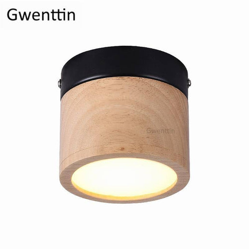 Spot cylindrique LED en bois Wooden