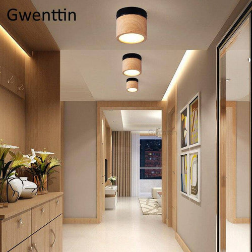 Spot cylindrique LED en bois Wooden
