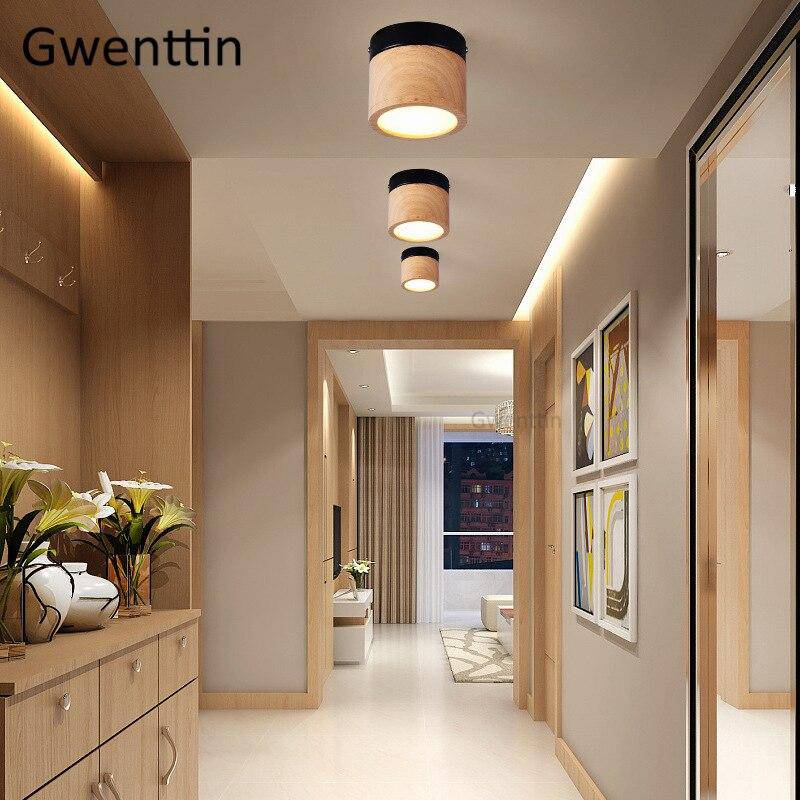Spot cylindrique LED en bois Wooden