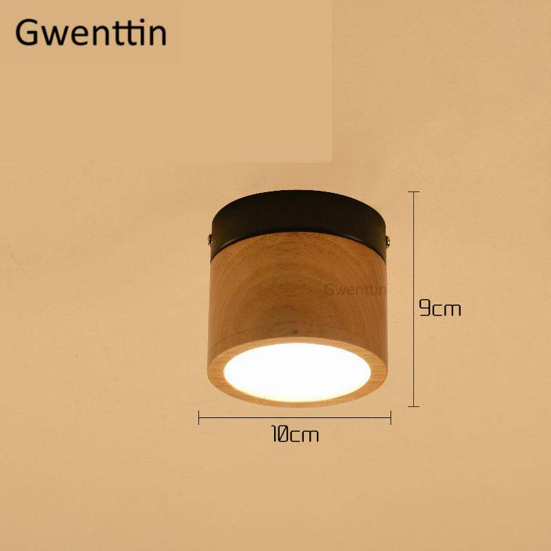 Spot cylindrique LED en bois Wooden