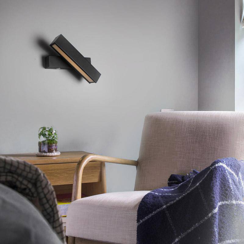Applique design LED moderne ajustable en bois - vue 4 sur 5