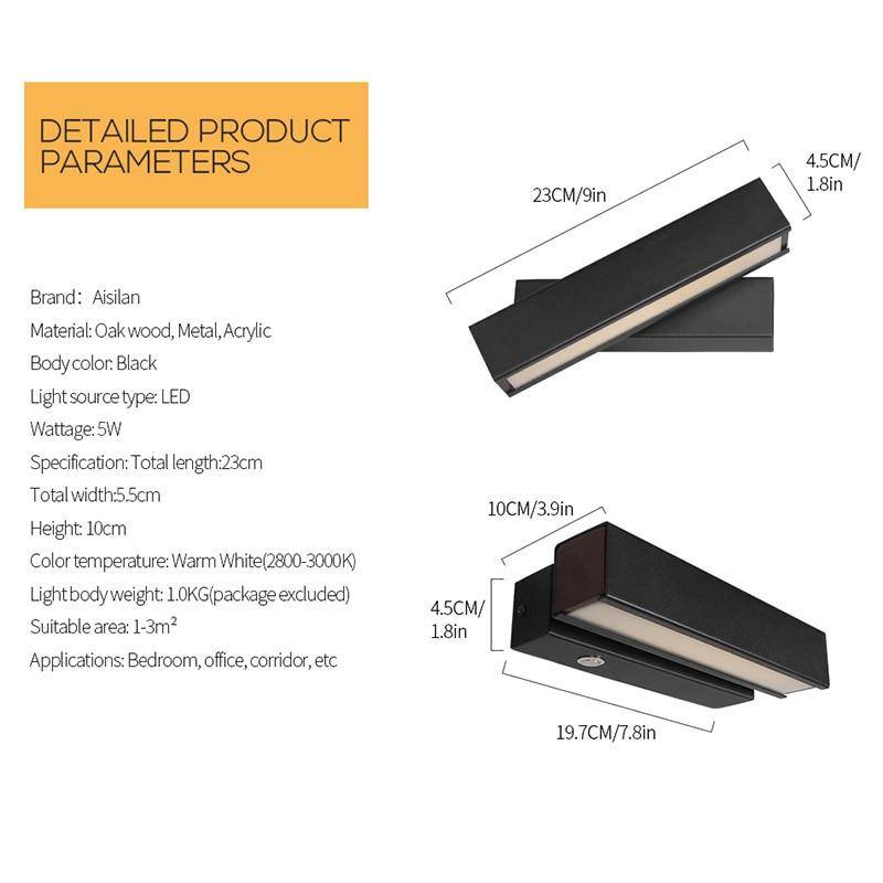 Applique design LED moderne ajustable en bois - vue 6 sur 5