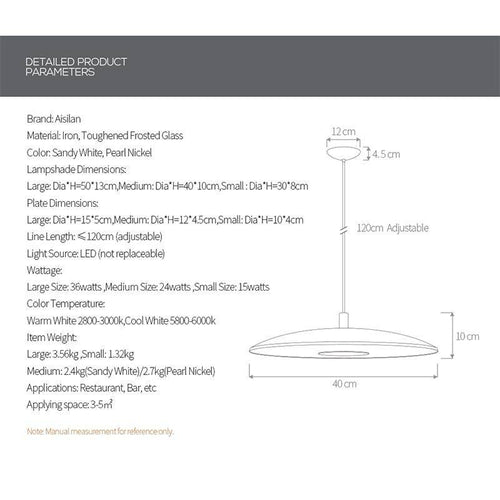 Suspension ronde design en aluminium Study