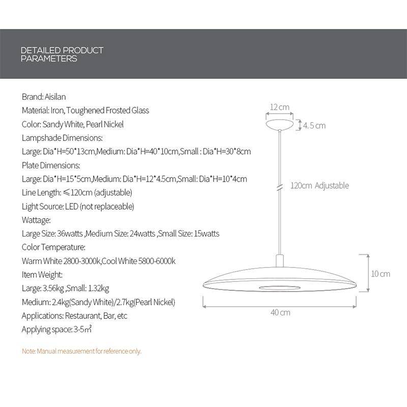 Suspension ronde design en aluminium Study - vue 6 sur 5