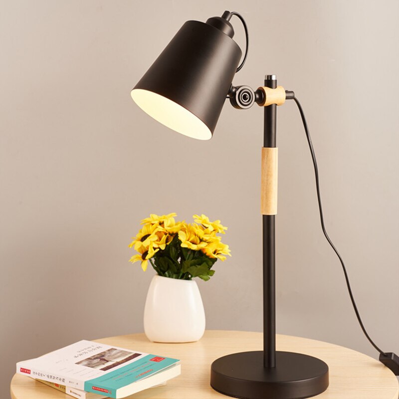 Lampe de chevet LED en bois et métal Jolanne