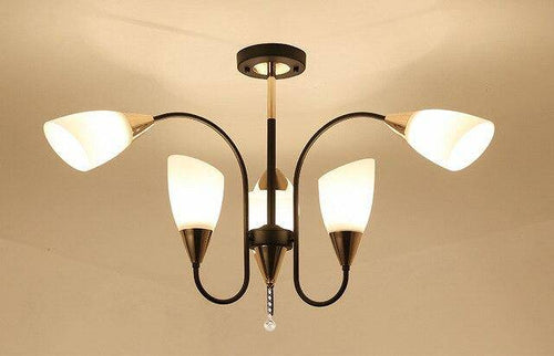 Lustre LED avec bras arrondis et lampes en verre Room