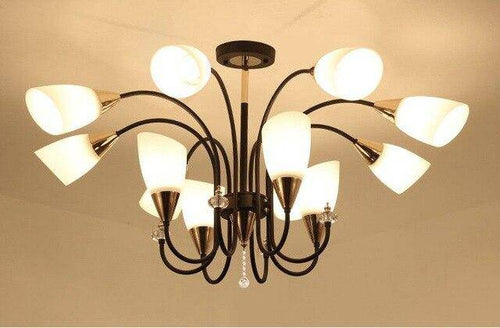 Lustre LED avec bras arrondis et lampes en verre Room