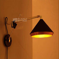 Applique murale LED ajustable dorée Vintage