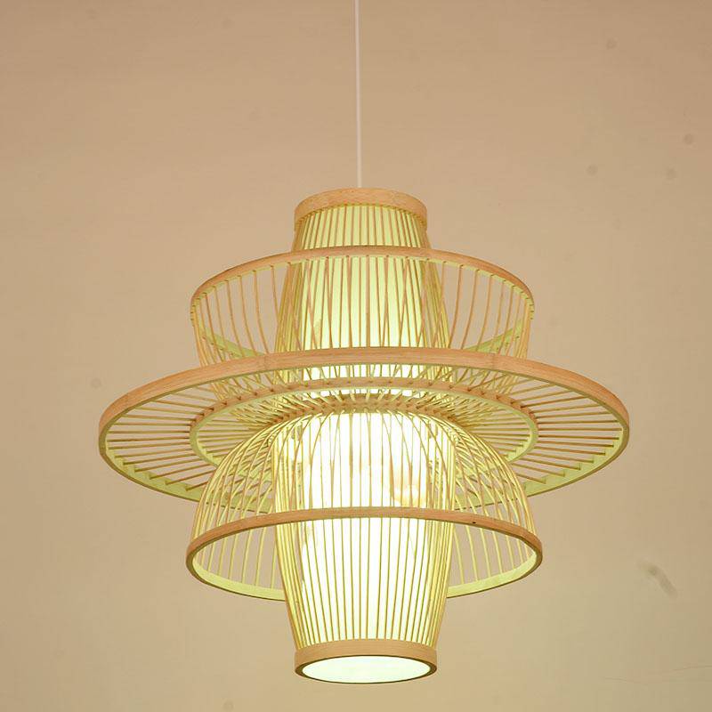 Suspension design en cage en bambou Farmhouse - vue 5 sur 6