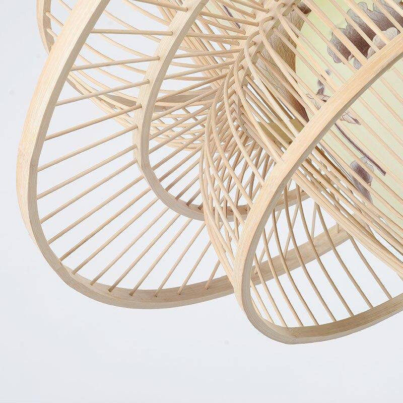 Suspension design en cage en bambou Farmhouse - vue 3 sur 6