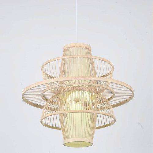 Suspension design en cage en bambou Farmhouse