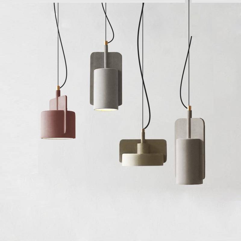 Suspension ciment formes design à LED - vue 4 sur 12