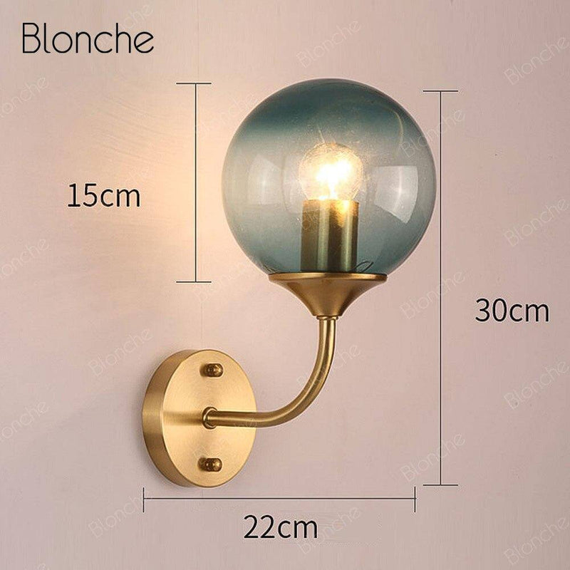 Applique murale moderne LED avec boule en verre Cooper