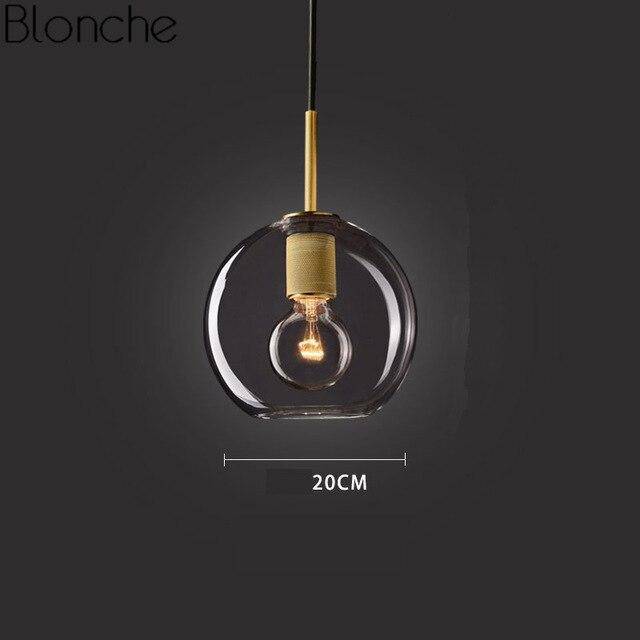 Suspension design LED en verre arrondi au style Loft Industriel