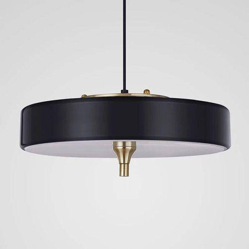 Suspension design LED avec abat-jour circulaire en métal style Juna