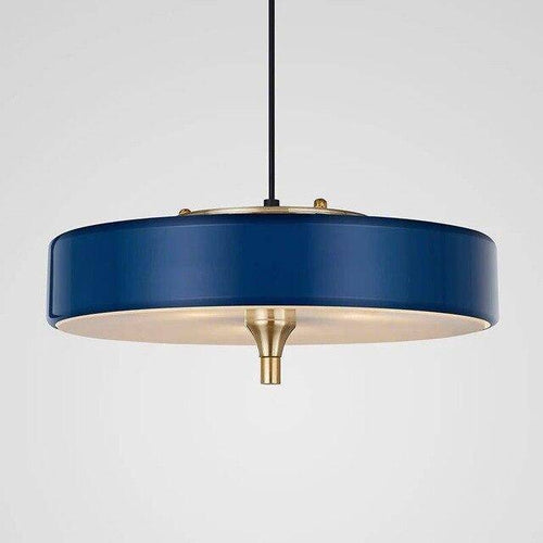 Suspension design LED avec abat-jour circulaire en métal style Juna