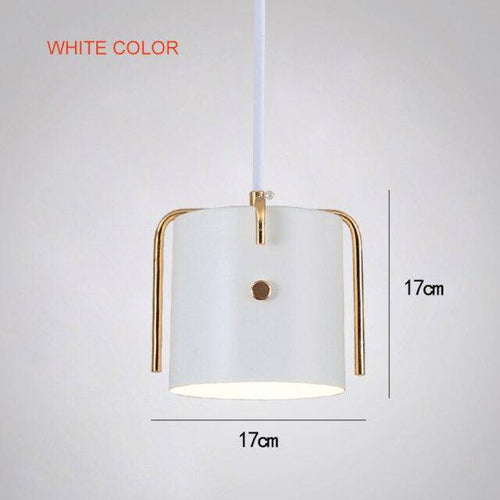 Suspension design à LED avec abat-jour cylindrique en métal coloré Nordic