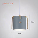 Suspension design à LED avec abat-jour cylindrique en métal coloré Nordic