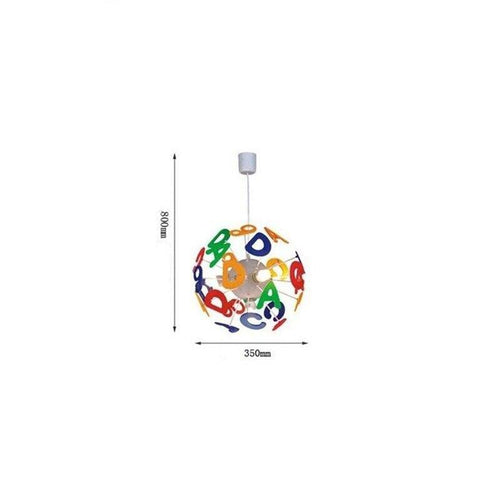 Suspension LED enfant avec lettres de l'alphabet colorées