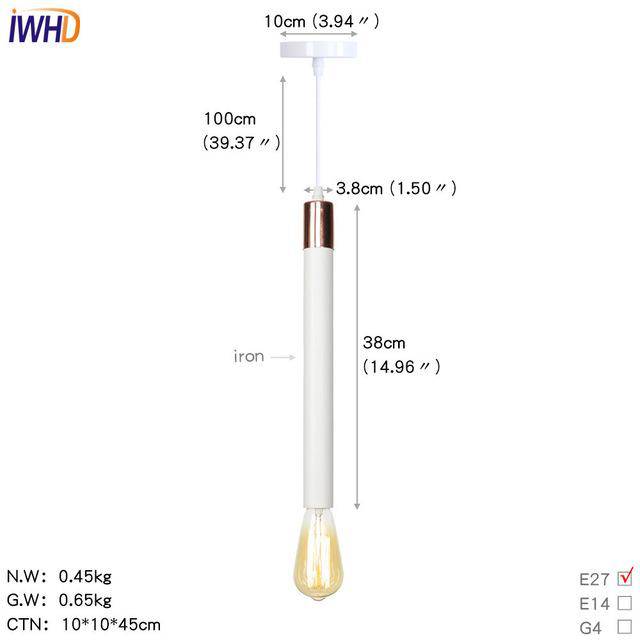 Suspension LED cylindre coloré avec lampe apparente