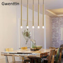 Suspension design cylindre doré à LED Simple