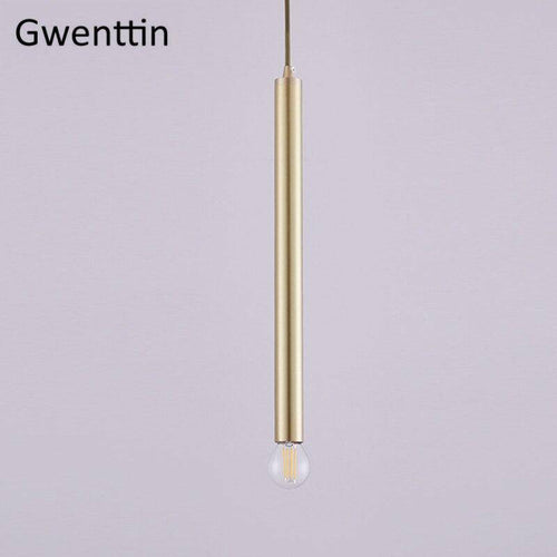 Suspension design cylindre doré à LED Simple